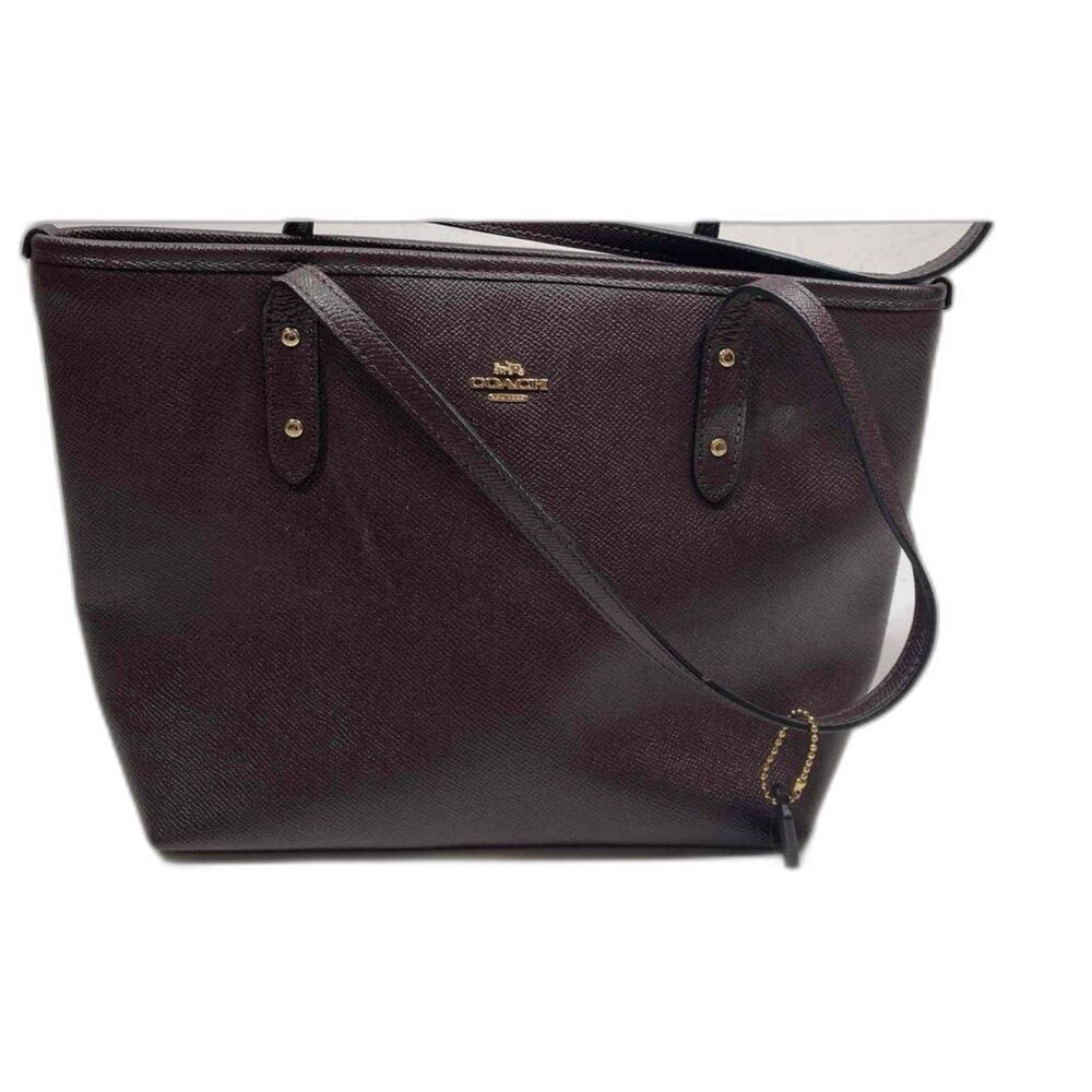 Coach Brown/Purple Leather Tote Handbag G2130-22987